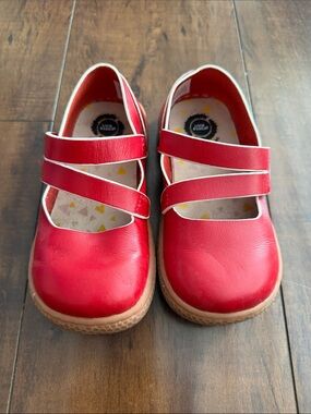 Livie & Luca Red Mary Jane Double-Strap Kids Shoes